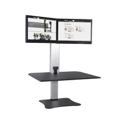 Standing Desks*Victor Technology 28" W High Rise™ Electric Dual Monitor Standing Desk, Laminate Wood (DC450)