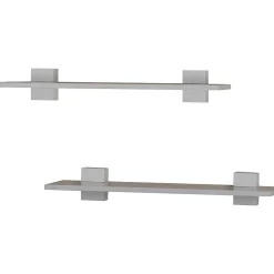 Shelving*V-Light MDF Wall-Mounted Shelf, 22", White, 2/Pack (VW141023W)