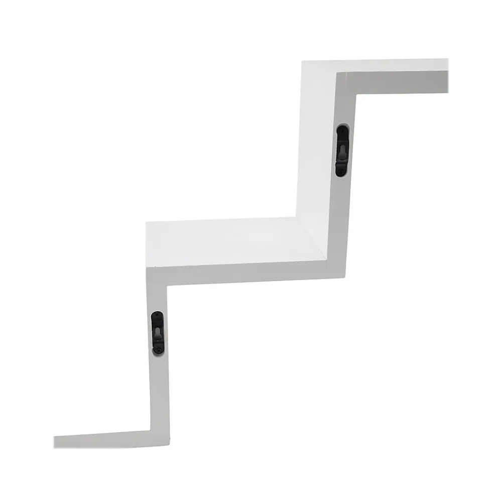 Shelving*V-Light 3-Shelf Wall-Mounted Ladder-Style Unit, 17.25", White (VW161006W)