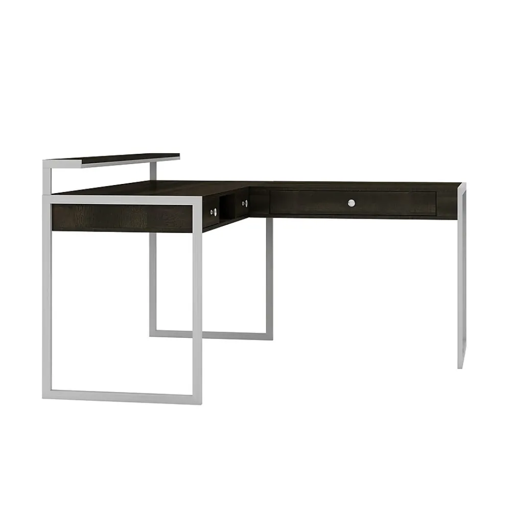 Corner Desks*Whalen Asherton 60" W L-Shaped Computer Desk, Fawn Aged Oak (SPUS-ASHD)