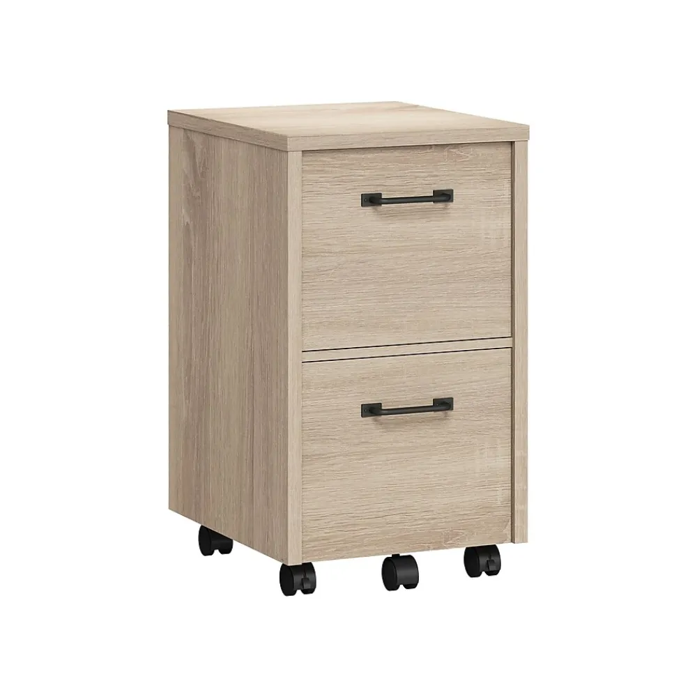 File Cabinets*Whalen Dulzura 2-Drawer Mobile Vertical File Cabinet, Letter/Legal Size, 29.25"H x 17"W x 20"D, Warm Brown (SPUS-DZMF-LBM)