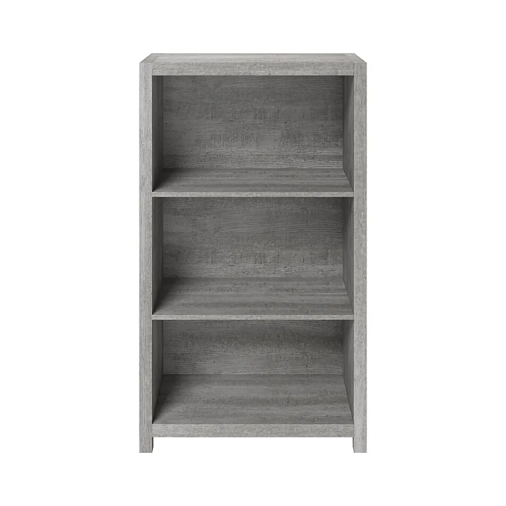 Bookcases*Whalen Fallbrook 3-Shelf 48"H Bookcase, Smoked Ash/Rustic Warm Gray (SPUS-FBBK-GM)