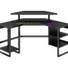 Corner Desks*Whalen Leet LevelUp 53"W Corner Desk, Onyx (SPLS-LTCGD)