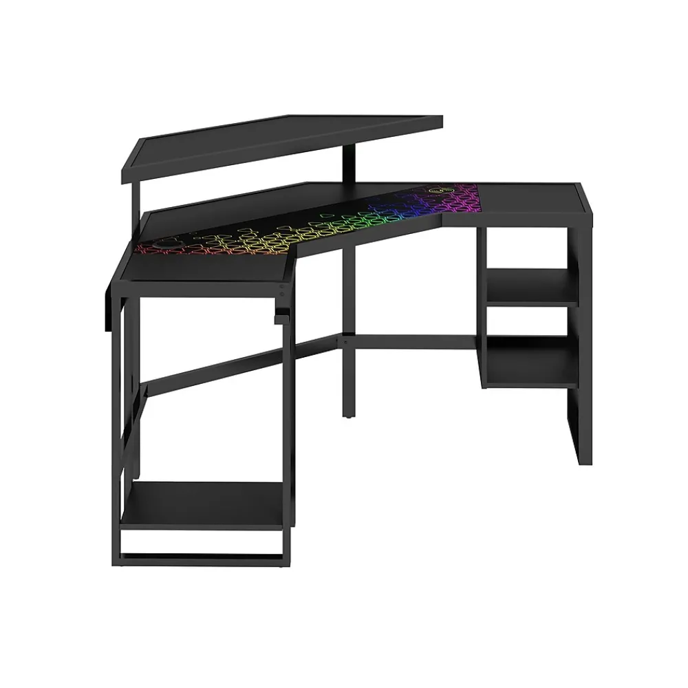 Corner Desks*Whalen Leet LevelUp 53"W Corner Desk, Onyx (SPLS-LTCGD)