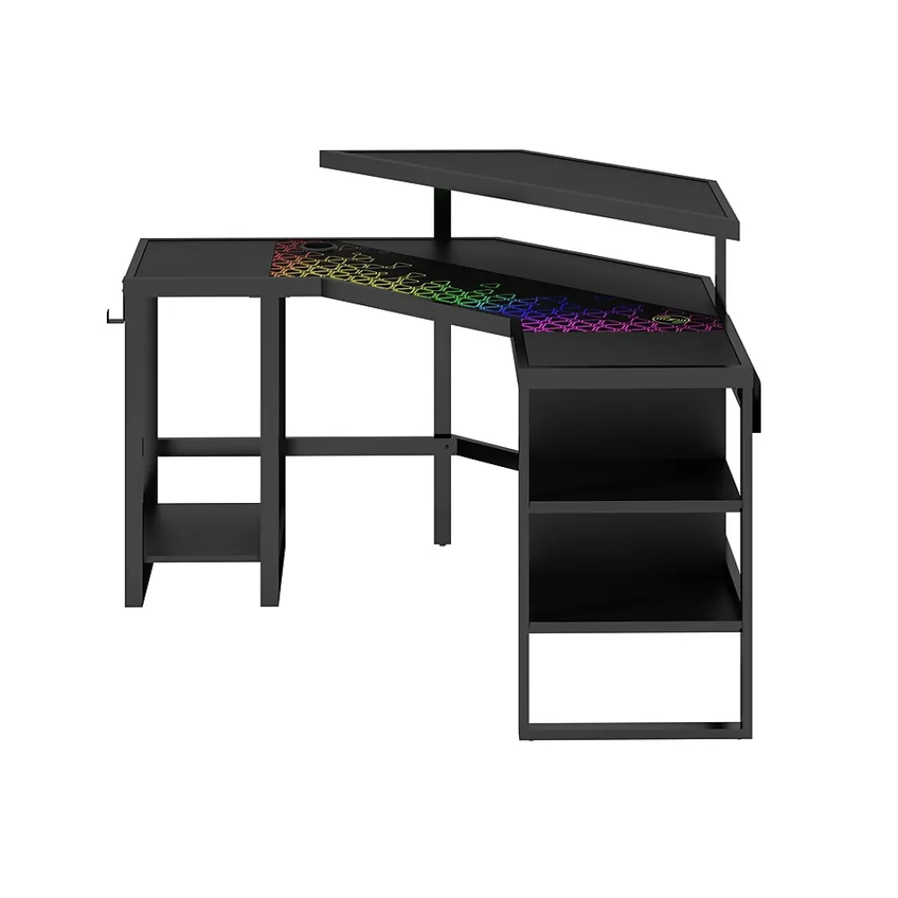 Corner Desks*Whalen Leet LevelUp 53"W Corner Desk, Onyx (SPLS-LTCGD)