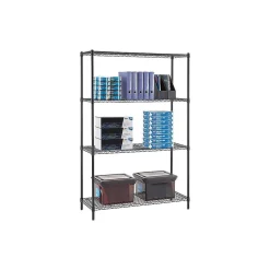 Shelving*Whalen 4-Shelf Wire Unit, 48"W, Black (WS184872-4B)