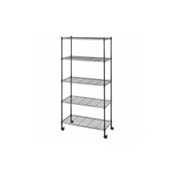 Shelving*Whitmor Supreme 5-Tier 59.5" Rolling Cart, Black (6070-7666)