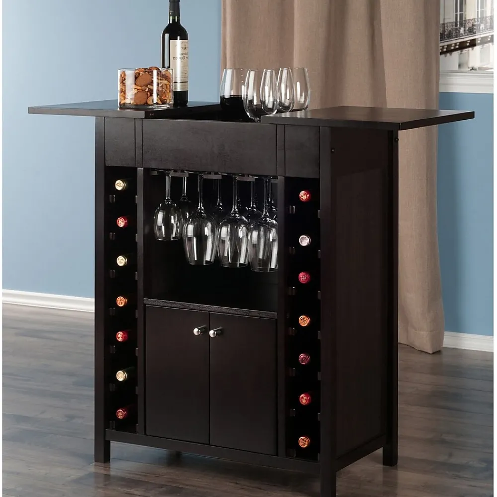 Storage Cabinets*Winsome 37"H Yukon Wine Cabinet Espresso (92655)
