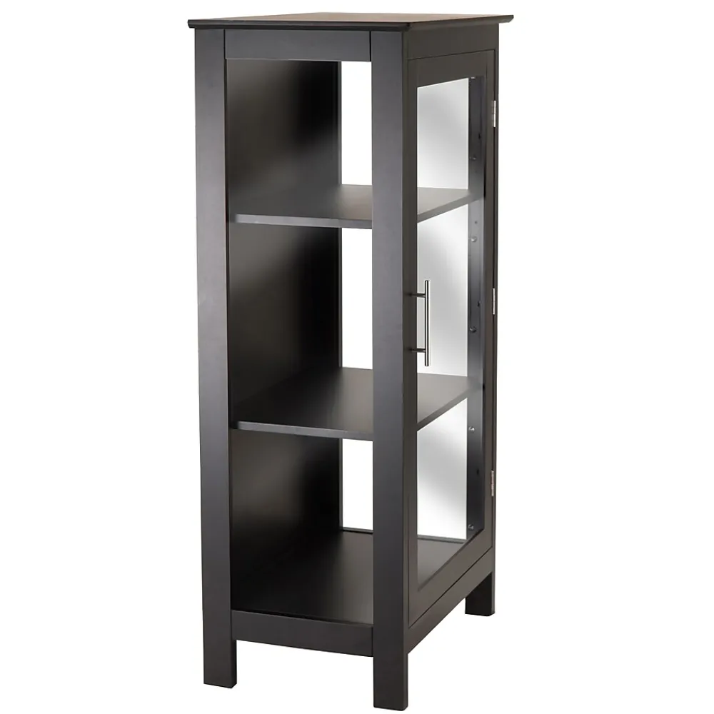 Bookcases*Winsome Poppy Display Cabinet with 3-Sided Tempered Glass, 47.2"H, Black (20523)