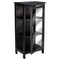 Bookcases*Winsome Poppy Display Cabinet with 3-Sided Tempered Glass, 47.2