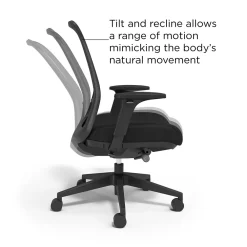 Office Chairs*Workplace 2.0 Workplace2.0™ Bedford Ergonomic Fabric/Mesh Swivel Task Chair, Black (UN60991)