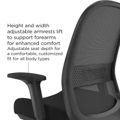 Office Chairs*Workplace 2.0 Workplace2.0™ Bedford Ergonomic Fabric/Mesh Swivel Task Chair, Black (UN60991)