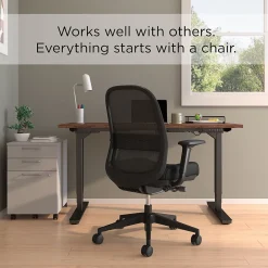 Office Chairs*Workplace 2.0 Workplace2.0™ Bedford Ergonomic Fabric/Mesh Swivel Task Chair, Black (UN60991)