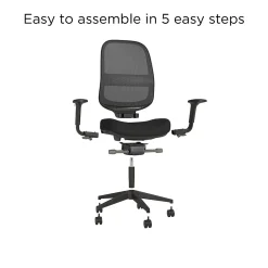 Office Chairs*Workplace 2.0 Workplace2.0™ Bedford Ergonomic Fabric/Mesh Swivel Task Chair, Black (UN60991)