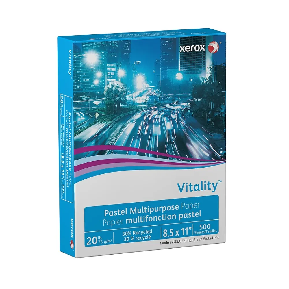 Large Quantity Paper*Xerox Vitality 30% Recycled Multipurpose Paper, 20 lbs., 8.5" x 11", Goldenrod, 500 Sheets/Ream (3R11055)