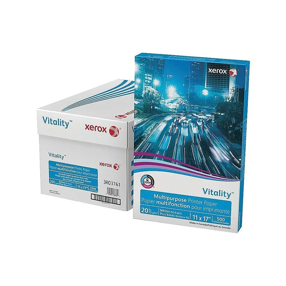 Multipurpose Paper*Xerox Vitality 11" x 17" Multipurpose Paper, 20 lbs., 92 Brightness, 500 Sheets/Reams, 5 Reams/Carton (3R3761)